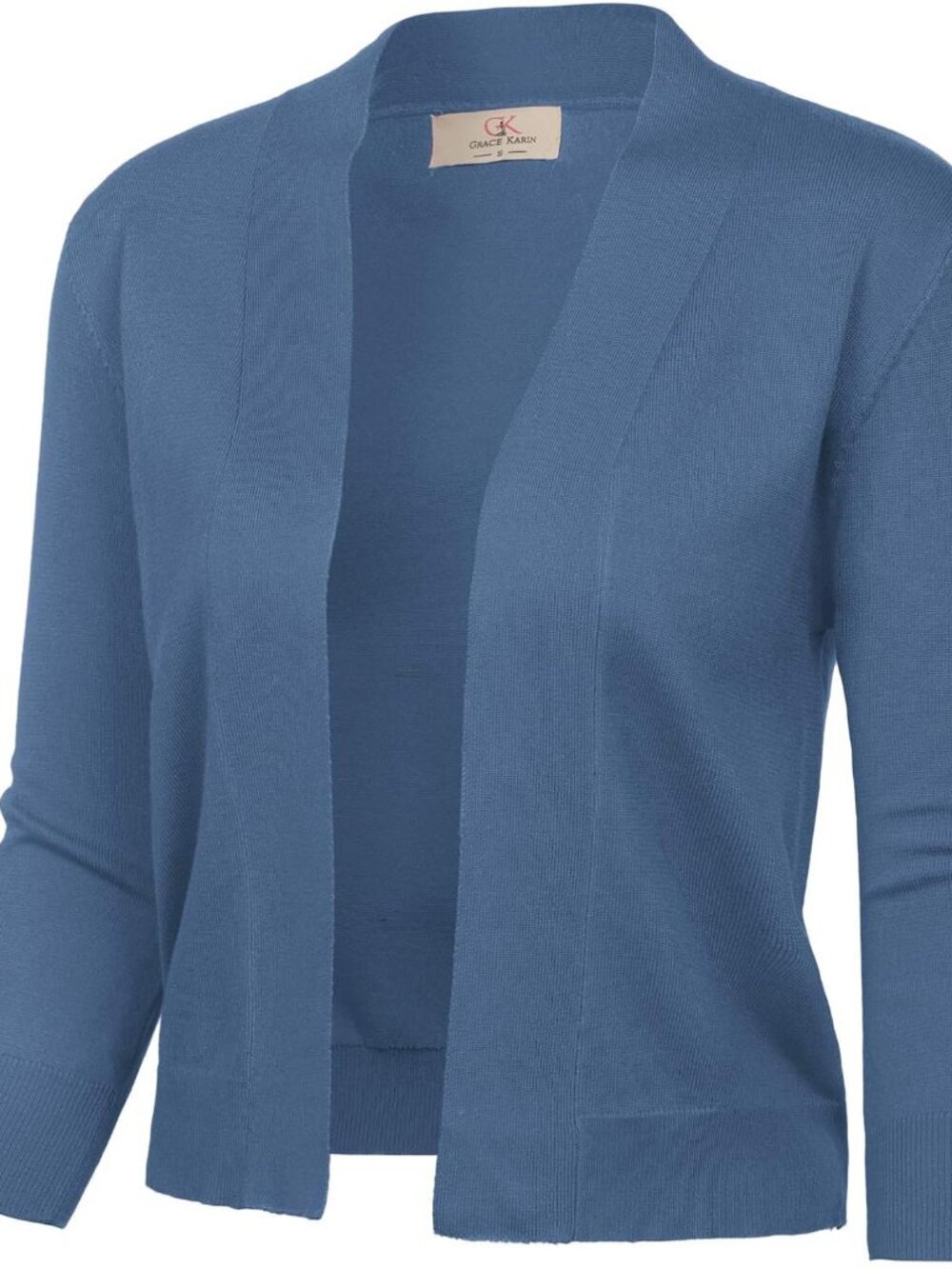 Women Cardigan Sweaters Lightweight Knit Cropped Cardigans Trendy 3/4 Sleeve Shr